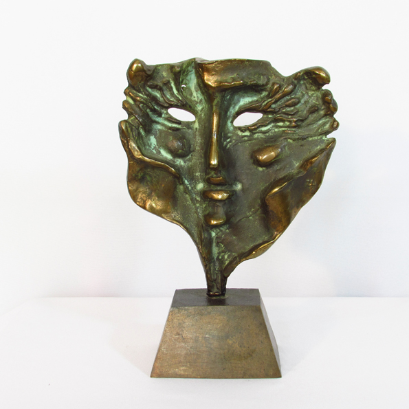 Złota maska, brąz, wys. 20 cm