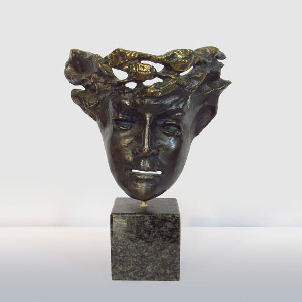 Złota Maska, brąz, wys. 15 cm, szer. 15 cm